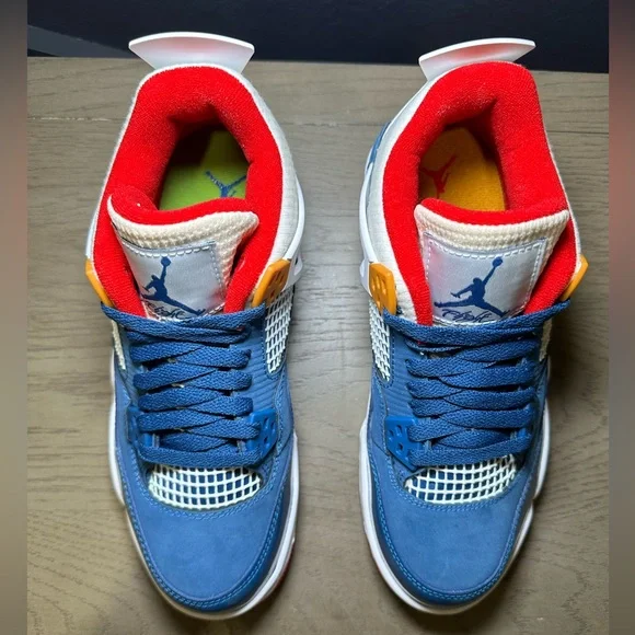 Jordan 4 Retro Messy Room - Blue White Red, Brand New DS WITH OG BOX - Picture 7 of 11